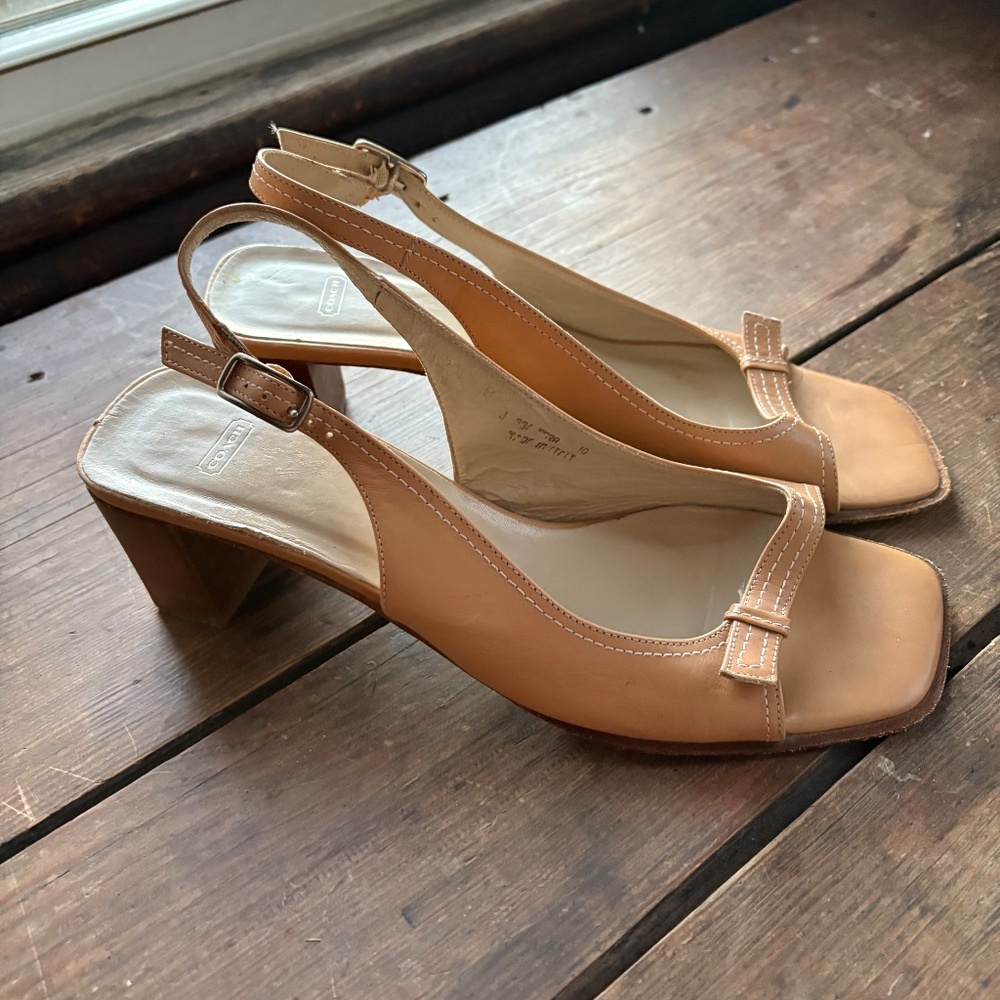 Coach Square Toe Sling Back Sandals - Picture 4 of 11